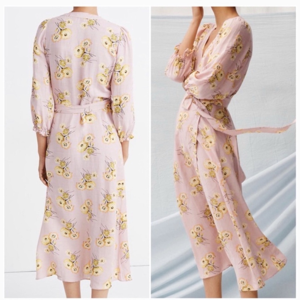 Madewell Women’s Ruffle-Cuff Wrap Dress.